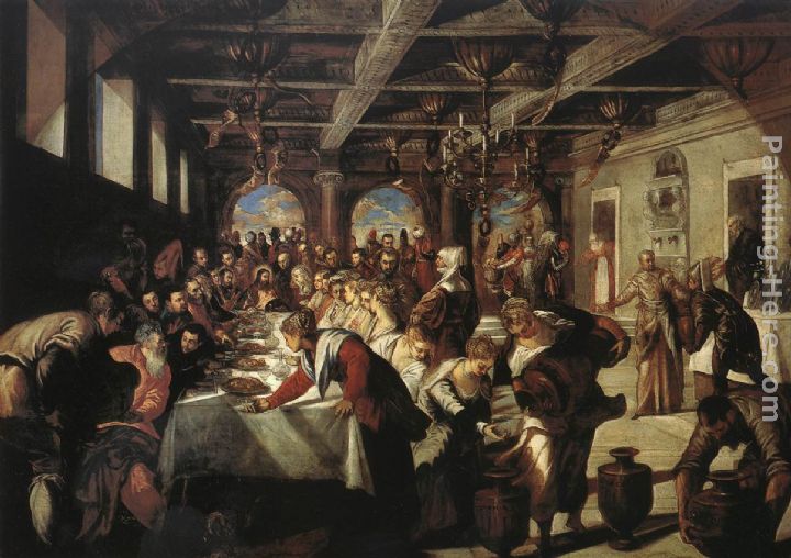 Marriage at Cana painting - Jacopo Robusti Tintoretto Marriage at Cana art painting